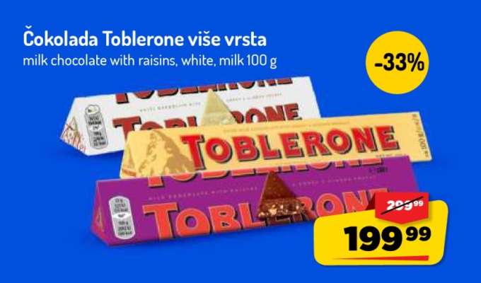 Čokolada Toblerone više vrsta