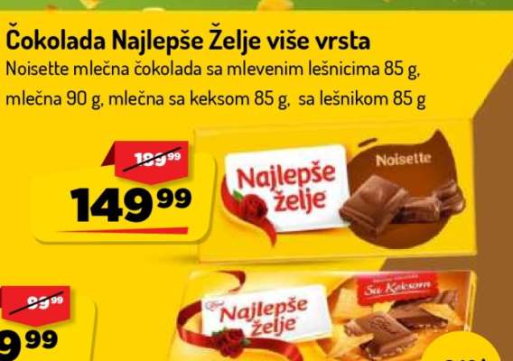 Čokolada Najlepše želje više vrsta