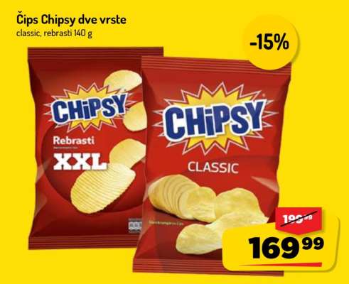 Čips Chipsy dve vrste