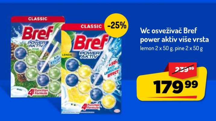 Wc osvěživač Bref power aktiv více vrstva