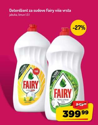 Deterdžent za sudove Fairy, više vrsta