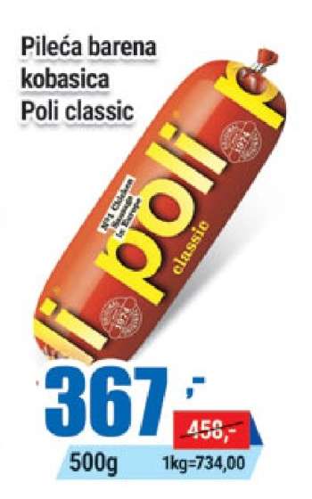 Pileća barena kobasica Poli classic