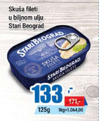 Skuša fileti u biljnom ulju Stari Beograd