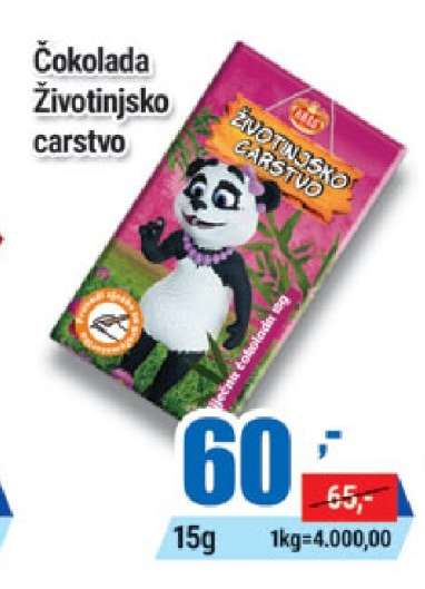 ČOKOLADA ŽIVOTINJSKO CARSTVO