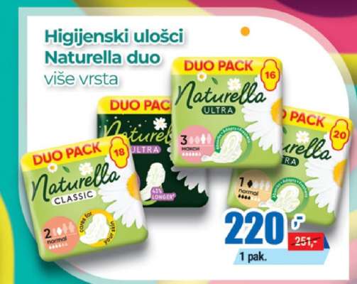 Higijenski ulošci Naturella duo