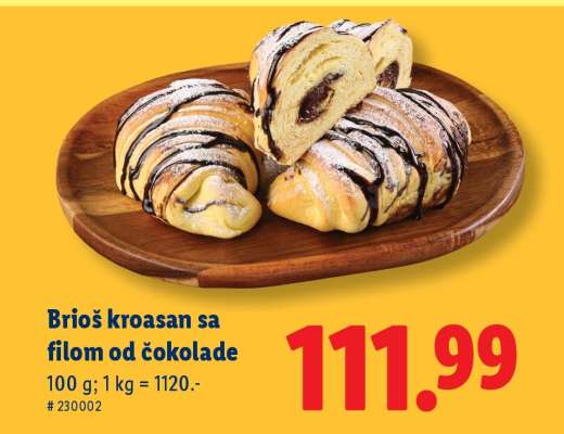 Brioš kroasan sa filom od čokolade
