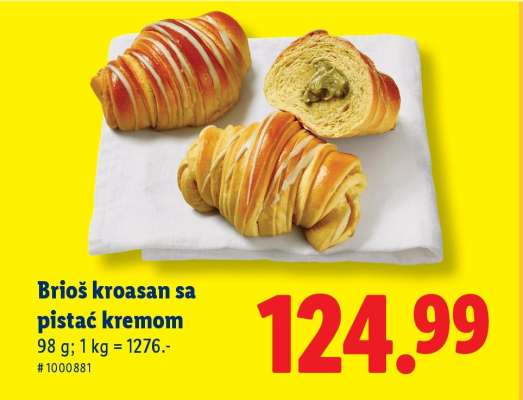 Brioš kroasan sa pistać kremom