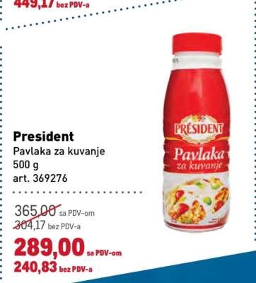 President Pavlaka za kuvanje
