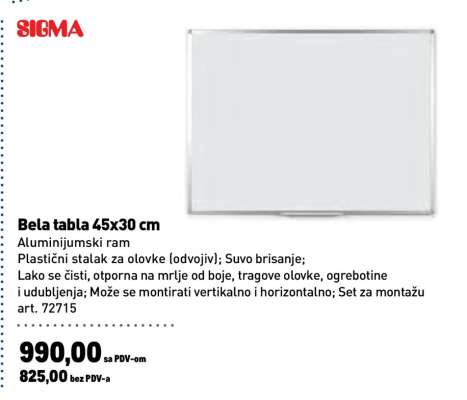 Bela tabla 45x30 cm