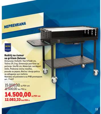 Roštilj na čumur sa grillom Deluxe