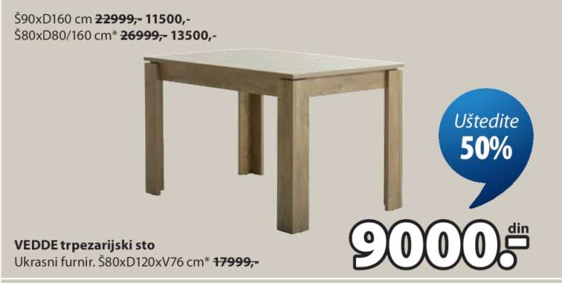 VEDDE TRPEZARIJSKI STO