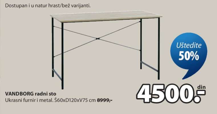 VANDBORG RADNI STO
