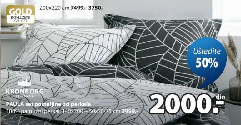 PAULA SET POSTELJINE OD PERKALA