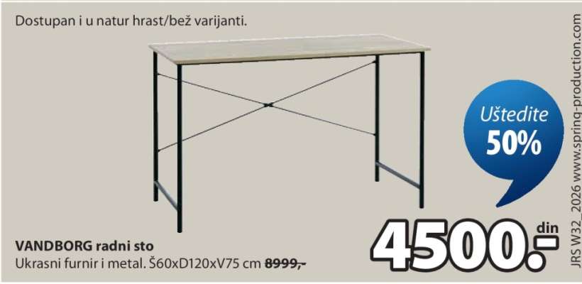 VANDBORG RADNI STO