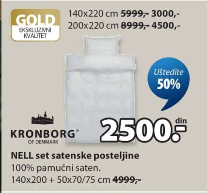 NELL SET SATENSKE POSTELJINE