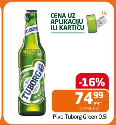 Pivo Tuborg Green 0,5l