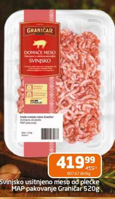 Svinjsko usitnjeno meso od plećke MAP pakovanje Graničar 520g