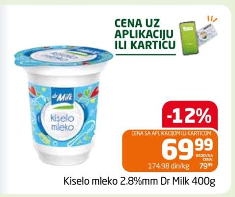 Kiselo mleko 2.8%mm Dr Milk 400g