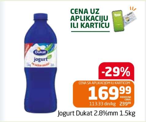 Jogurt Dukat 2.8%mm 1.5kg