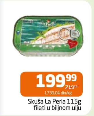 Skuša La Perla 115g fileti u biljnom ulju
