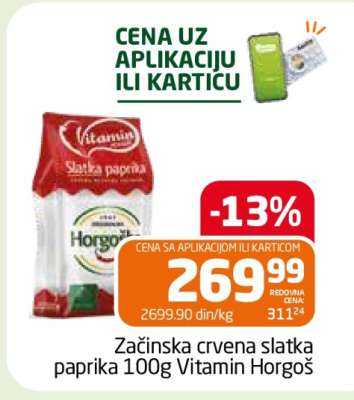 Začinska crvena slatka paprika 100g Vitamin Horgos
