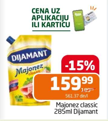 Majonez classic 285ml Dijamant