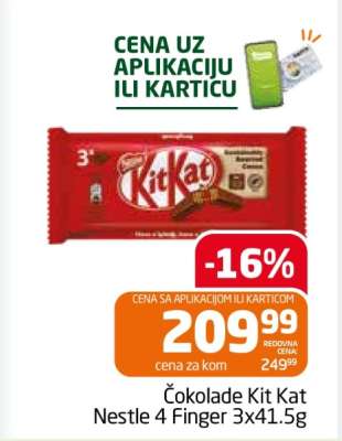 Čokolade Kit Kat Nestle 4 Finger 3x41.5g