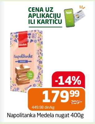 Napolitanka Medela nugat 400g