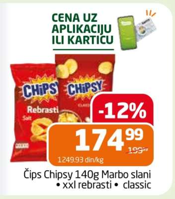 Čips Chipsy 140g Marbo slani