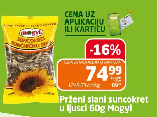 Prženi slani suncokret u ljusci 60g Mogyi