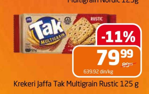Krekeri Jaffa Tak Multigrain Rustic 125 g