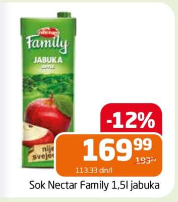 Sok Nectar Family 1,5l jabuka