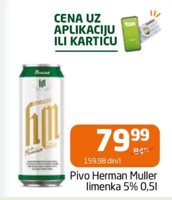 Pivo Herman Muller limenka 5% 0.5l