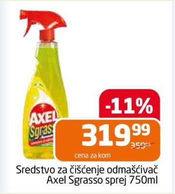 Sredstvo za čišćenje odmašćivač Axel Sgrasso sprej 750ml