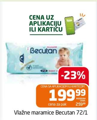 Vlažne maramice Becutan 72/1