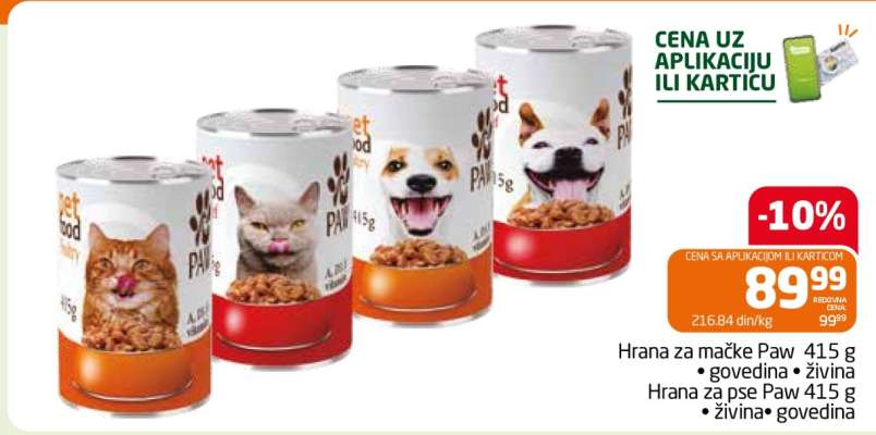 Hrana za mačke i pse Paw 415 g
