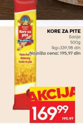 KORE ZA PITE