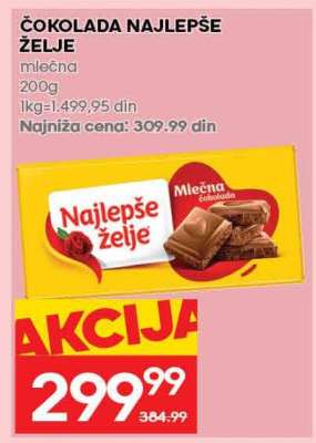 ČOKOLADA NAJLEPŠE ŽELJE