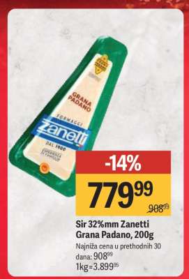 Sir 32%mm Zanetti Grana Padano, 200g