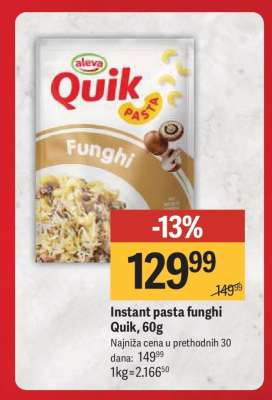 Instant pasta funghi Quik, 60g