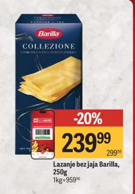 Lazanje bez jaja Barilla, 250g