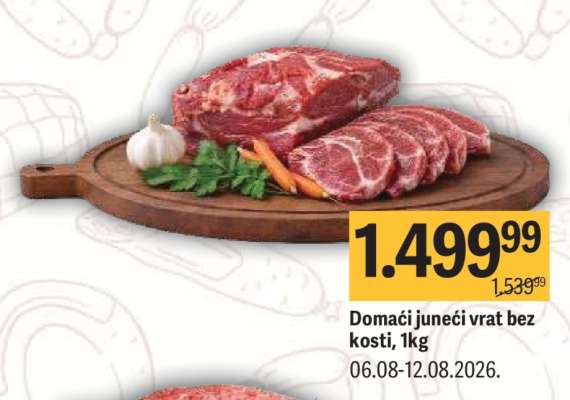 Domácí junečí vrat bez kosti, 1kg