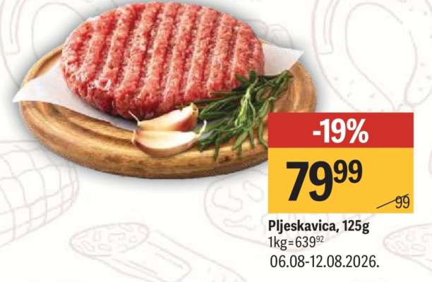 Pljeskavica, 125g