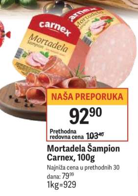 Mortadela Šampion Carnex 100g