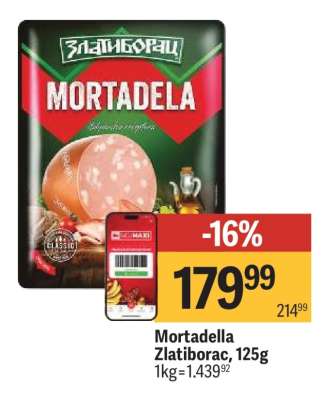 Mortadella Zlatiborac, 125g