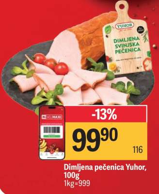 Dimljena pečenica Yuhor, 100g