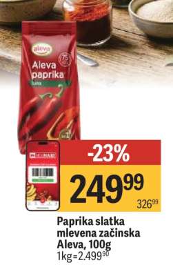 Paprika slatka mlevena začinska Aleva 100g