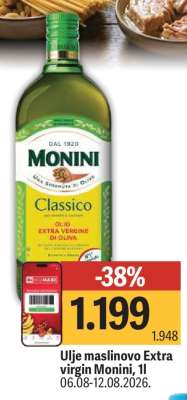 Ulje maslinovo Extra virgin Monini 1l