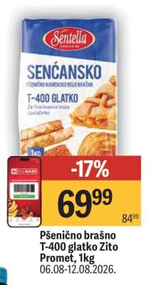 Pšenično brašno T 400 glatko Zito Promet 1kg