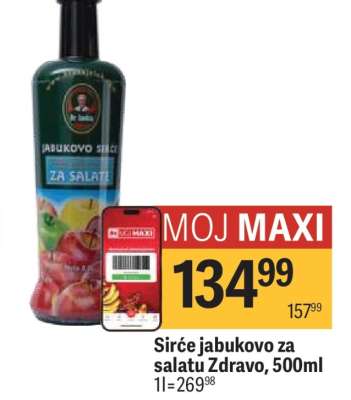 Sirće jabukovo za salatu Zdravo, 500ml